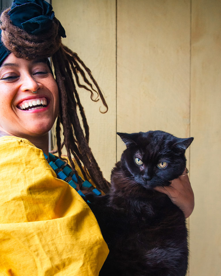 Alixa Garcia with cat